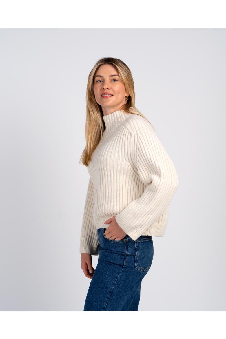 Maeve Rib Knit Sweater, Alternate, color, Cream
