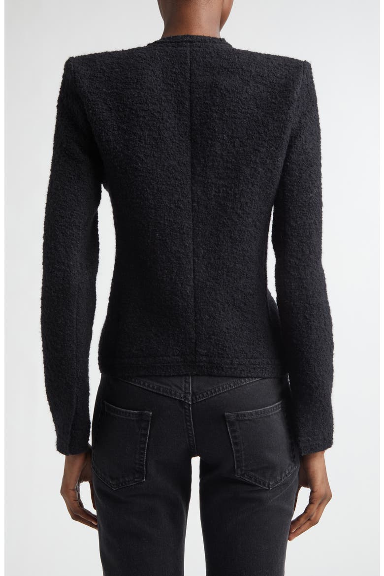 Suely Wool & Alpaca Blend Bouclé Jacket, Alternate, color, BLACK