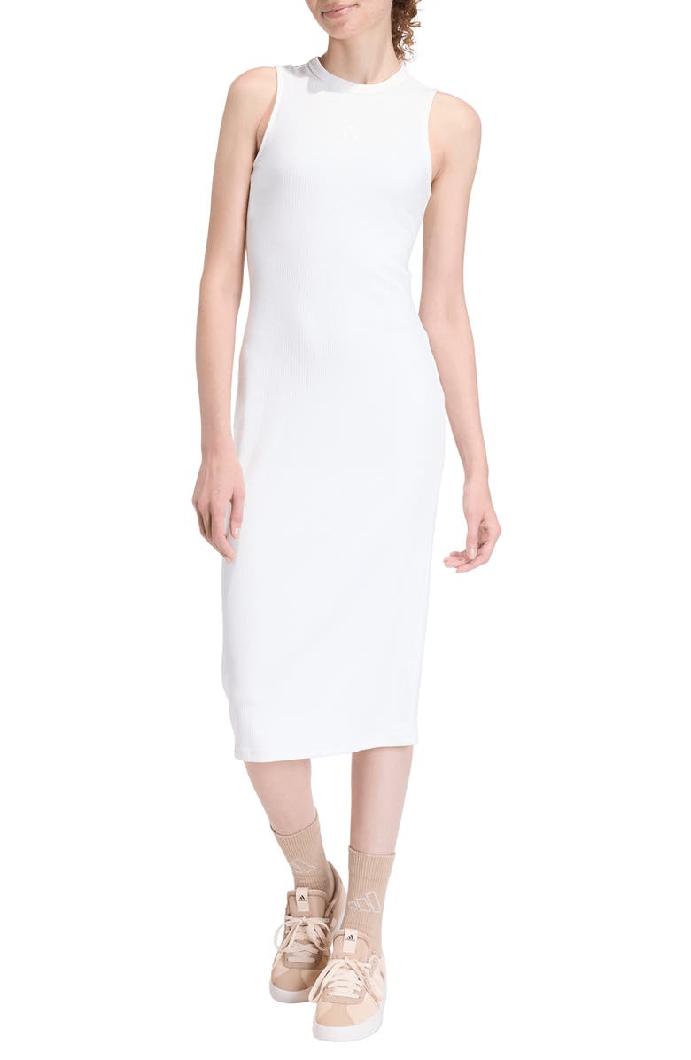 adidas Originals All SZN Rib Midi Tank Dress, Main, color, Off White