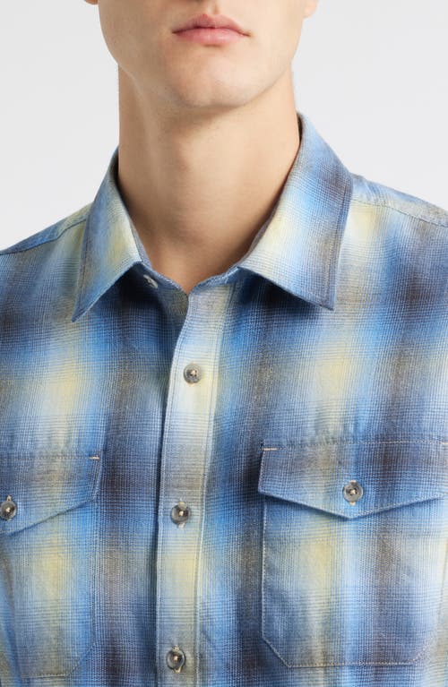 James Campbell Ranchero Trim Fit Plaid Cotton Button-up Shirt In Blue