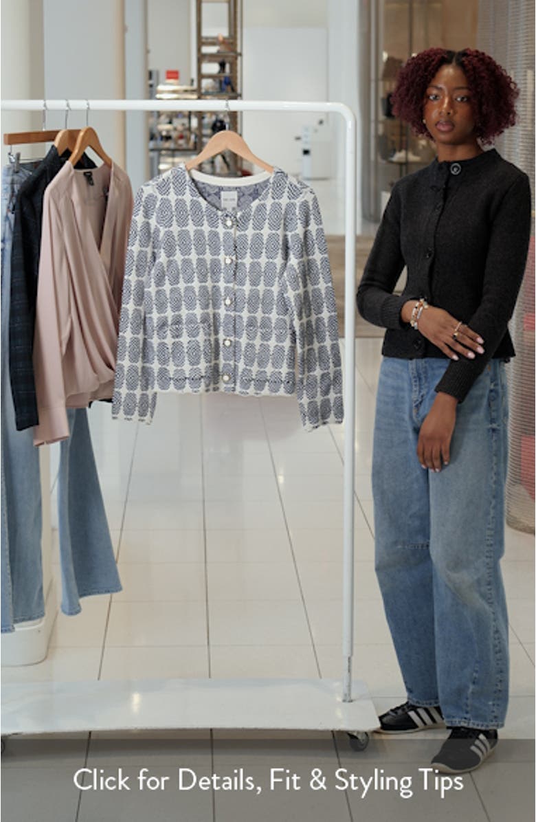 Stacked Medallions Cotton Blend Knit Jacket, sales video thumbnail