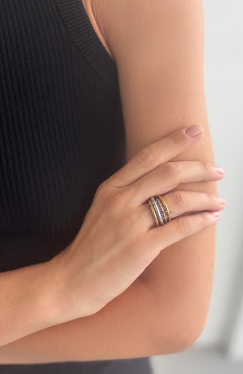 St. Moran Mixed Metal Collapsing Ring In Gold