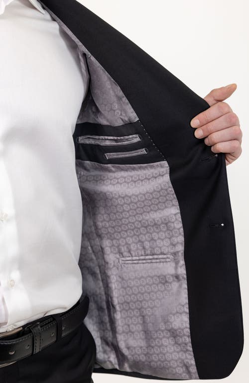 Pino By Pinoporte Solid Stretch Wool Suit In Black