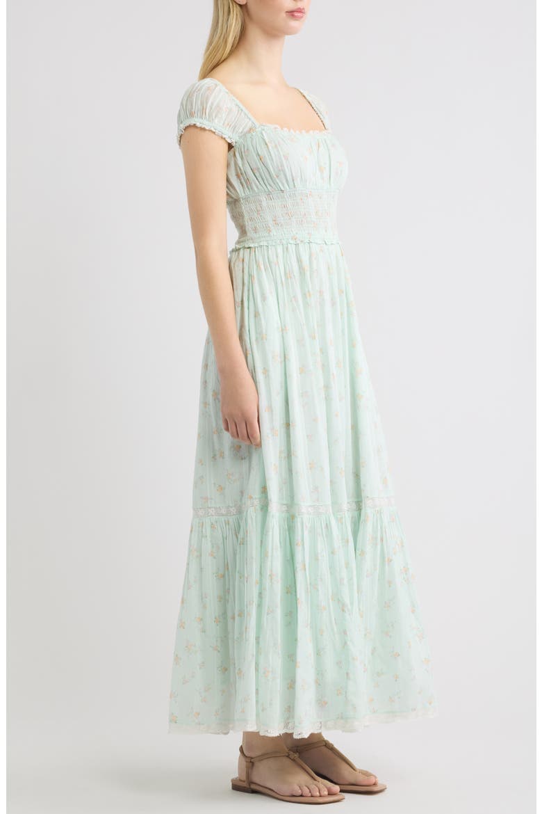 Lyssara Smocked Waist Maxi Dress, Alternate, color, CELADON DRIFT