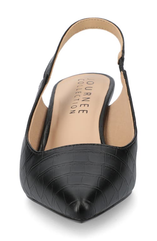 Journee Collection Women's Paulina Pointed Toe Slingback Pumps In Croco/black