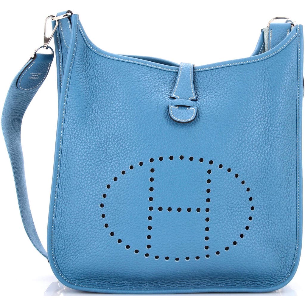 Pre-owned Hermes Hermes Evelyne Bag Gen Iii Clemence Pm In Blue