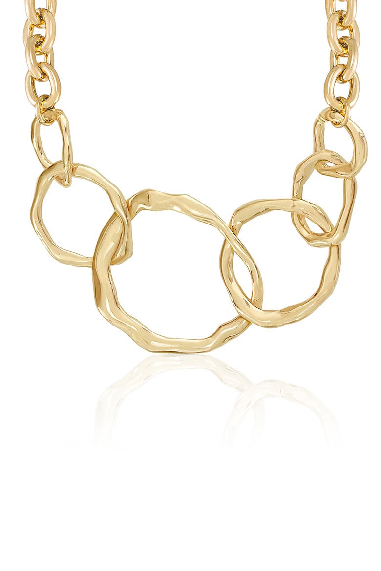 Interlocking Loop Necklace, Alternate, color, GOLD