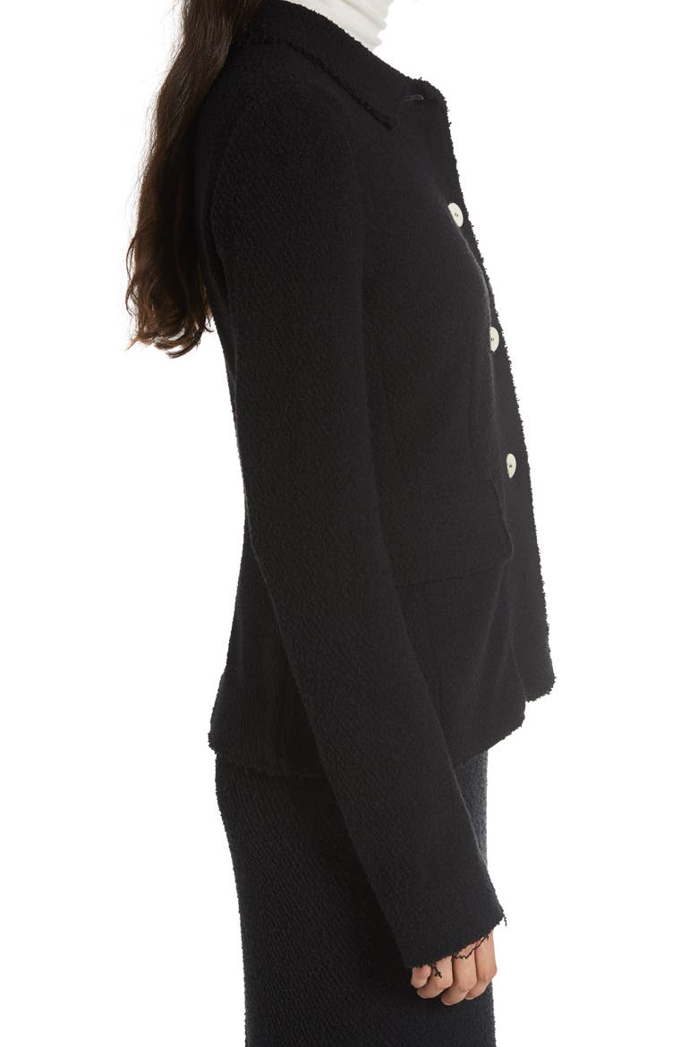 Annica Bouclé Jersey Jacket, Alternate, color, BLACK