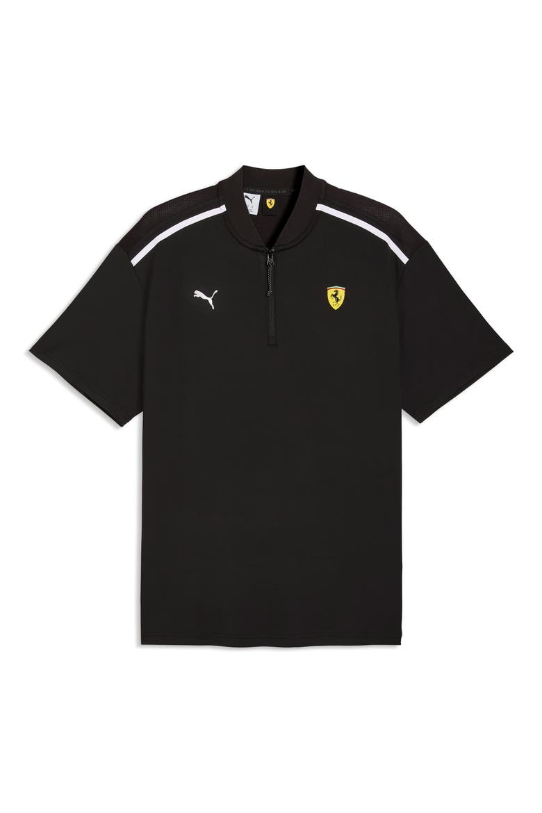 Scuderia Ferrari Cloudspun Blade Collar Performance Zip Polo, Main, color, PUMA BLACK