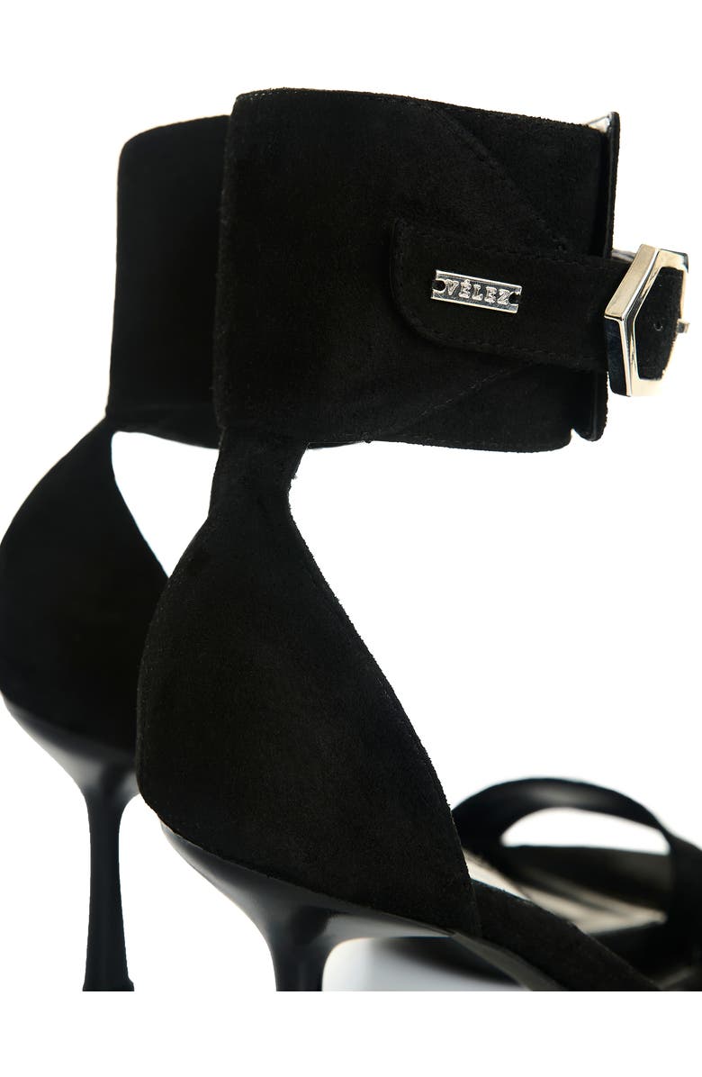 Velez Suede Leather Heeled Sandals, Alternate, color, Black