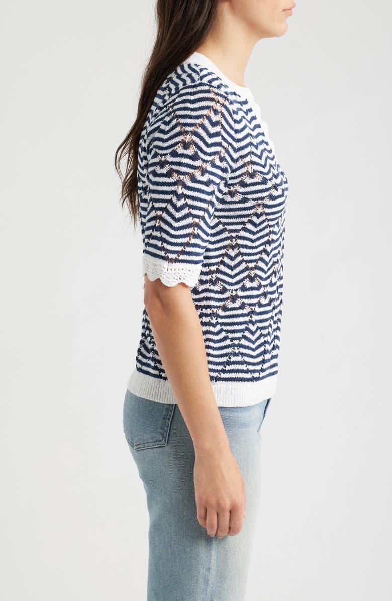 NIC+ZOE Coastline Open Stitch Sweater, Alternate, color, Indigo Multi