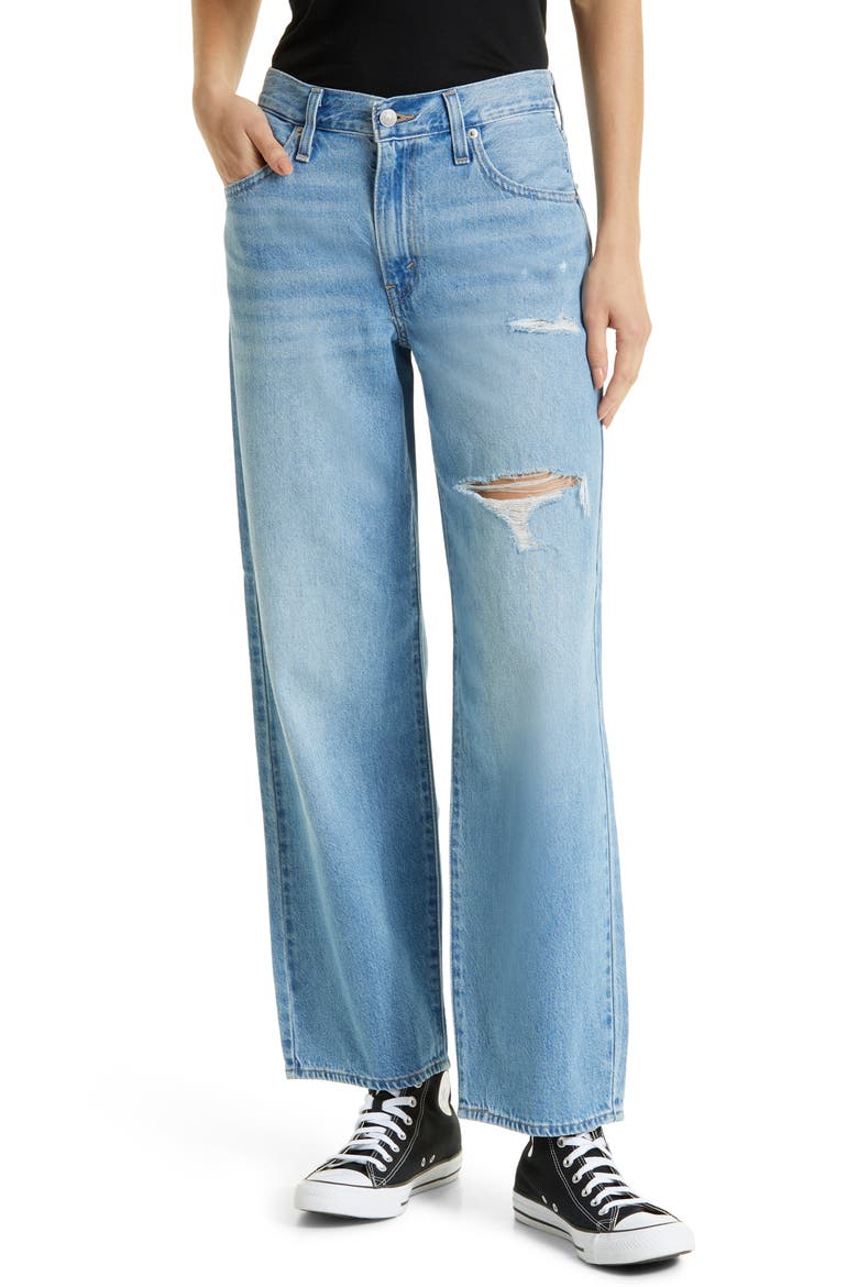 Women's Ripped Baggy Dad Jeans, Main, color, IN THE MIDDLE W DAMAGE