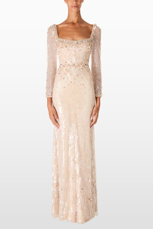 Jenny Packham Kestra Sequin-embellished Maxi Dress In Multi