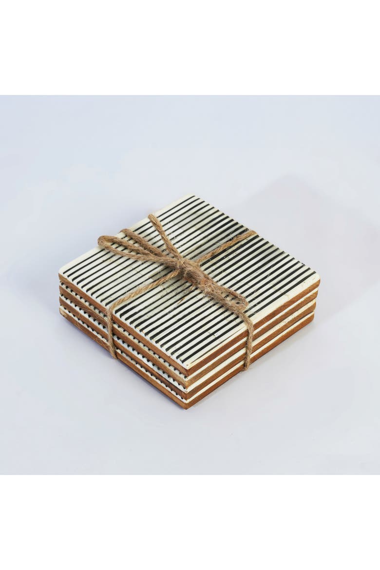 Pinstripe Inlay Coasters, Main, color, Pinstripe