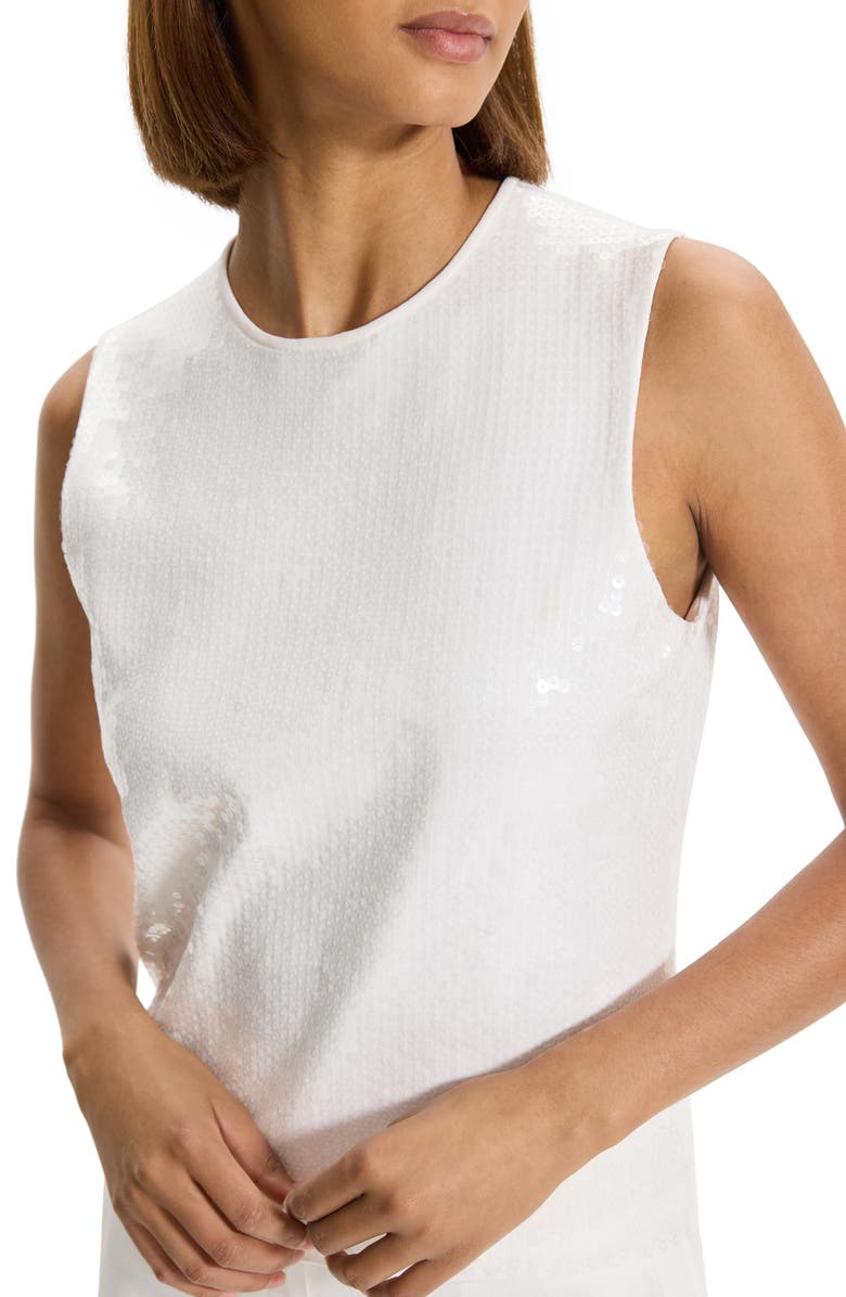 Theory Sequin Shell, Alternate, color, White