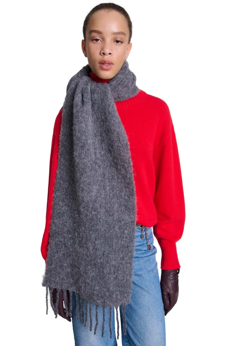 maje Alpaca blend scarf, Alternate, color, 