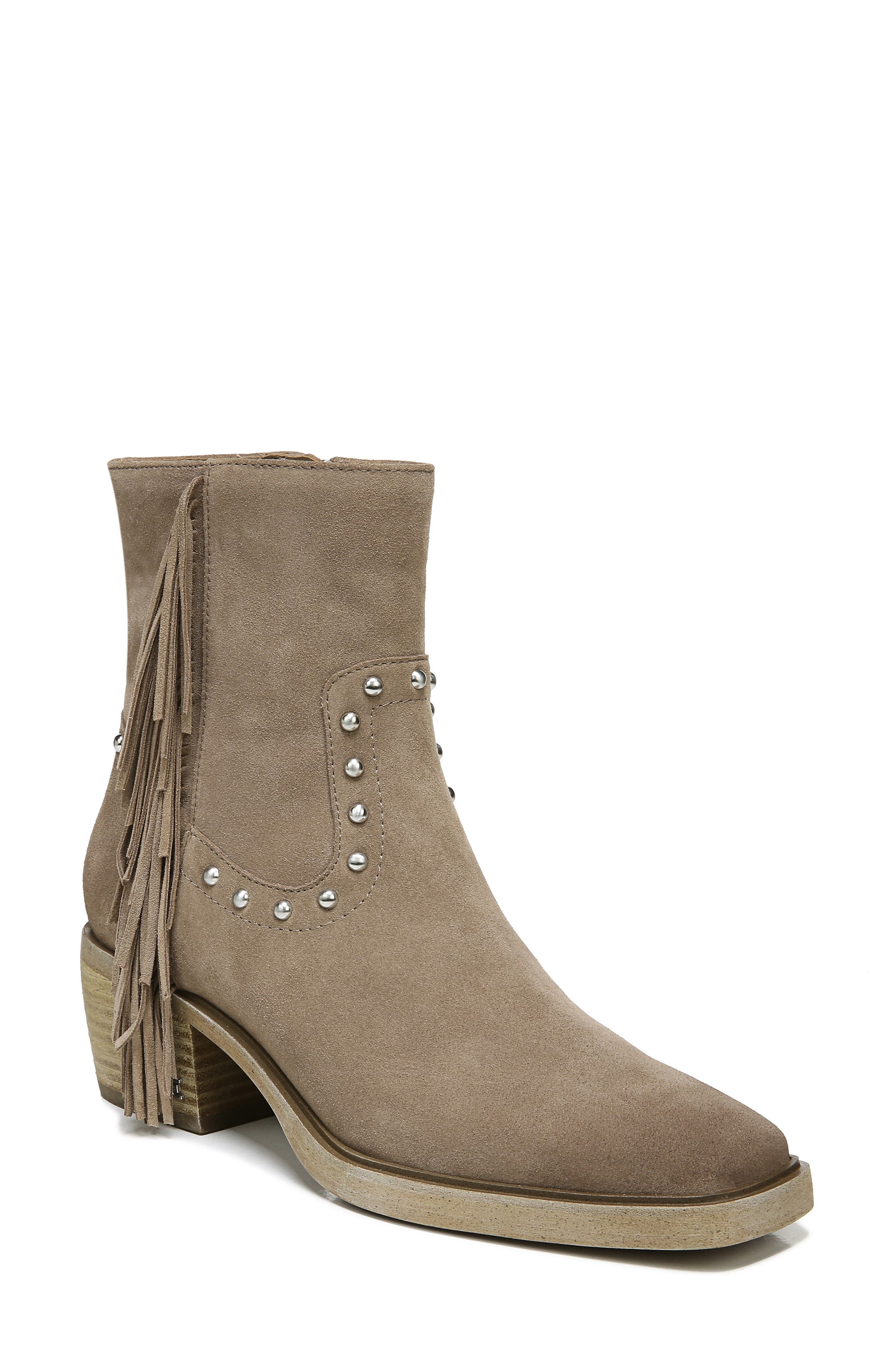 Bernie Fringe Western Bootie, Main, color, CEDARWOOD