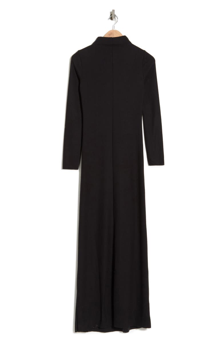 rag & bone Harlow Long Sleeve Turtleneck Maxi Dress, Alternate, color, Black