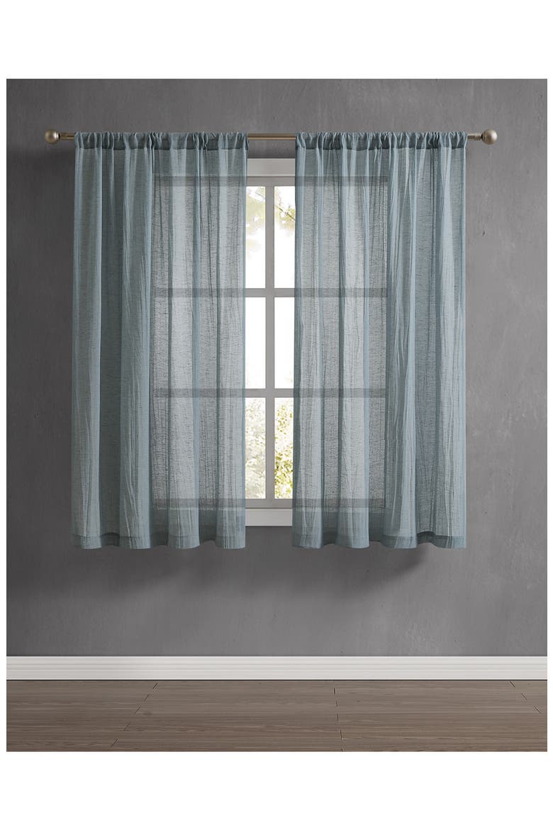 Charter Crushed Set of 2 Curtain Panels, Alternate, color, AQUA