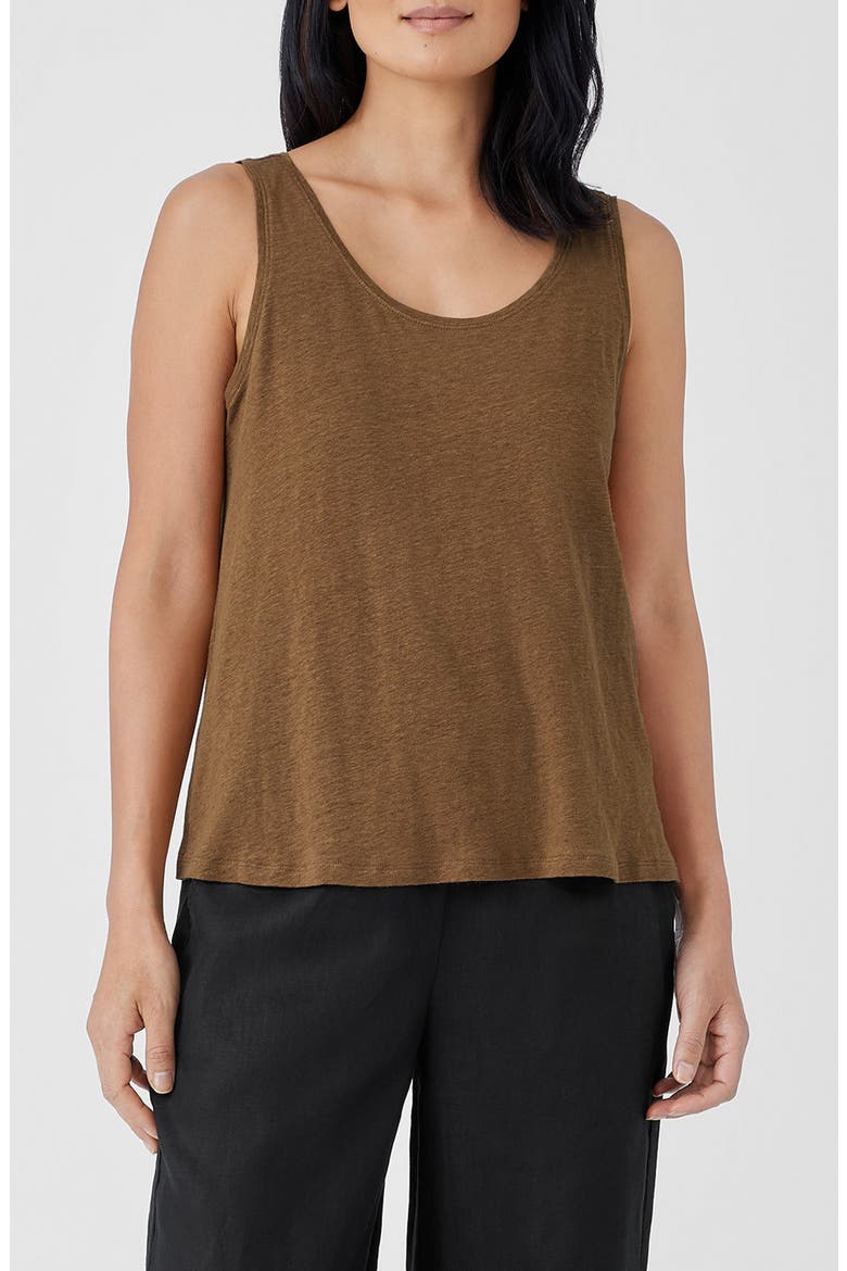 Organic Linen Tank, Main, color, BRONZE