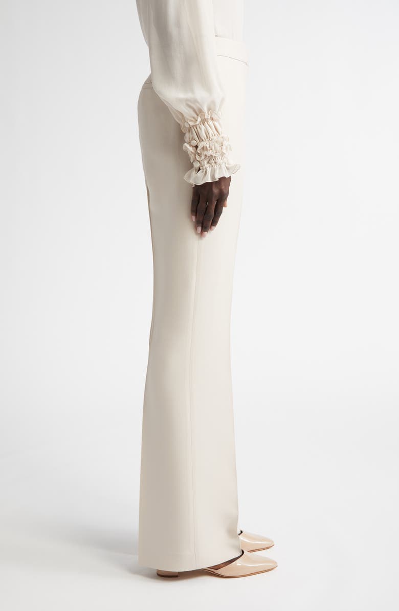 Lafayette 148 New York Saint Mark's Wool & Silk Crepe Flare Pants, Alternate, color, Pearl