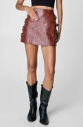 NASTY GAL Buckle Distressed Faux Leather Miniskirt