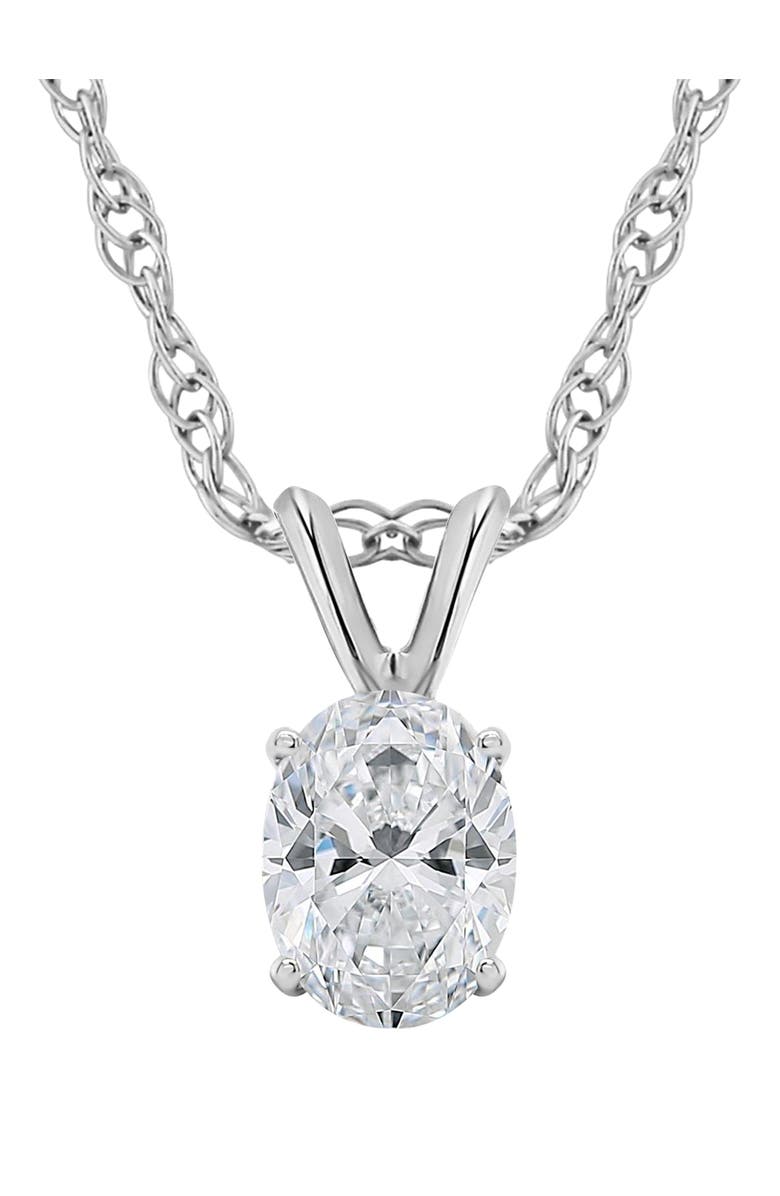 Bliss Diamond 5/8Ct Certified Lab Grown Oval Diamond Solitaire Pendant 14k Gold Necklace, Main, color, 