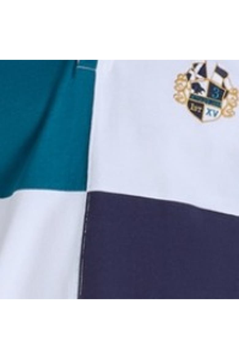 Cut & Sew Harlequin Rugby Shirt, Alternate, color, Teal