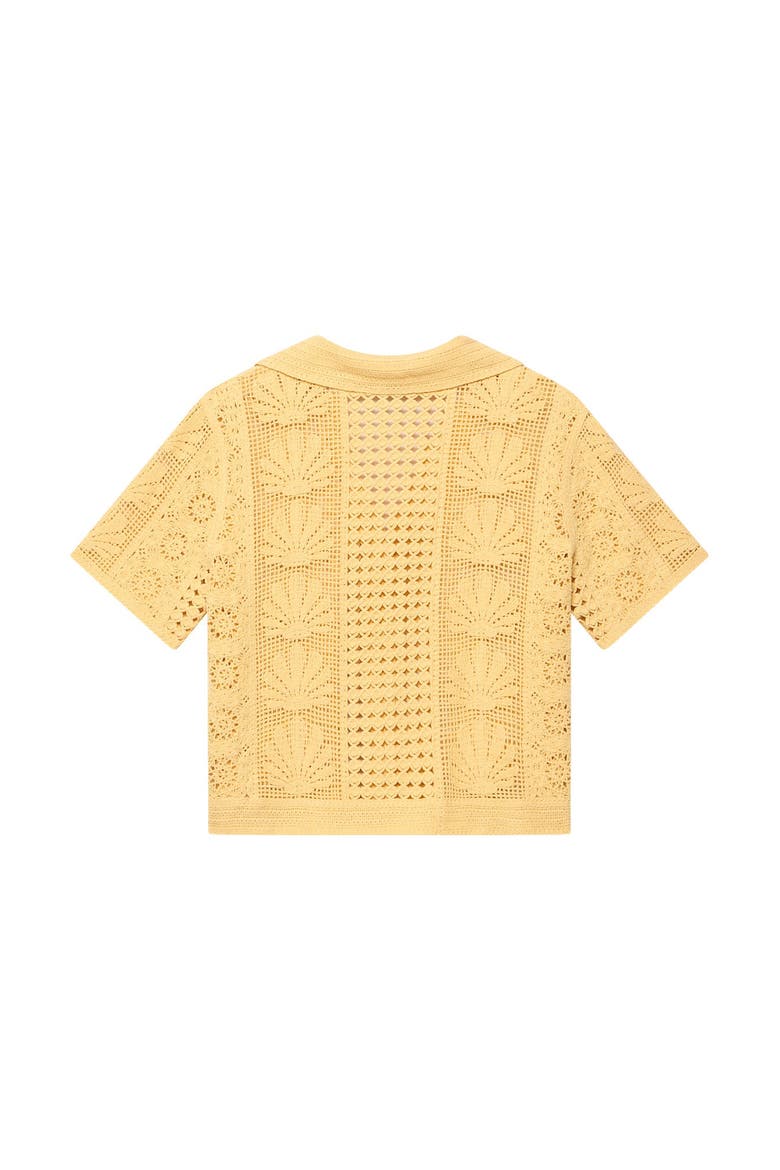 Cotton Blend Crochet Shirt, Alternate, color, Yellow