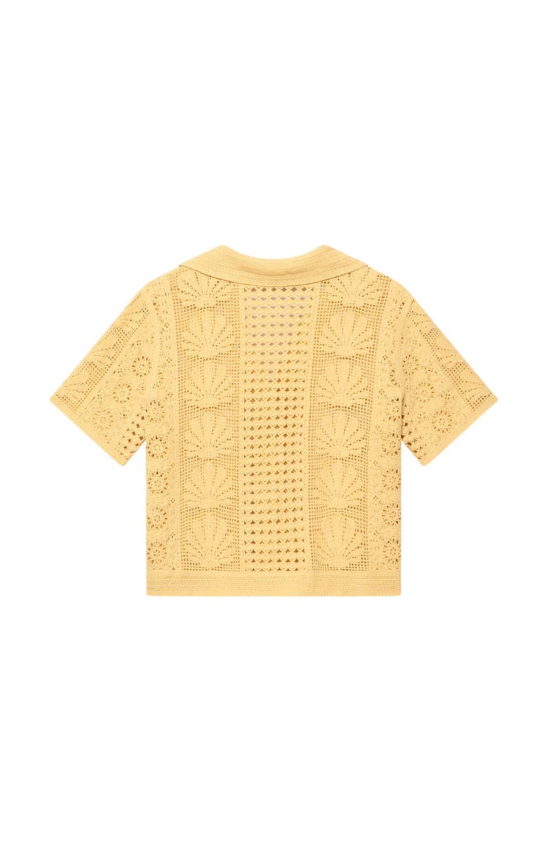 MINT VELVET Cotton Blend Crochet Shirt, Alternate, color, Yellow