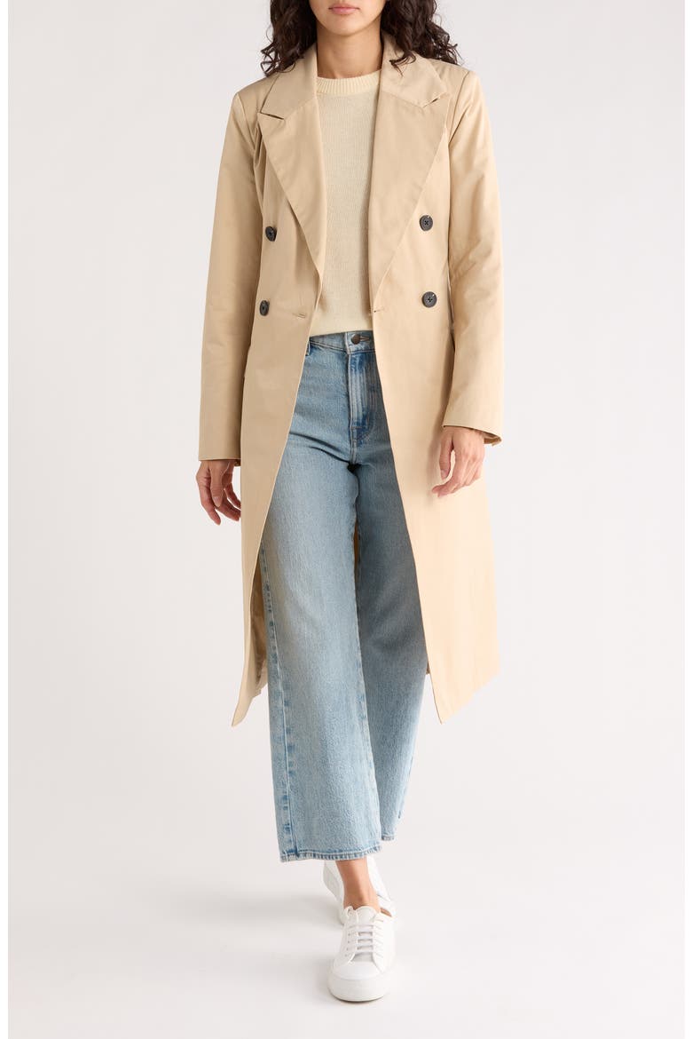 Water Resistant Double Breasted Trench Coat, Alternate, color, SANDY TAN
