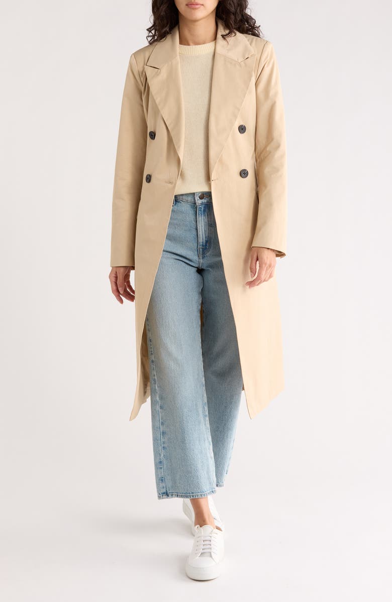 Avec Les Filles Water Resistant Double Breasted Trench Coat, Alternate, color, Sandy Tan