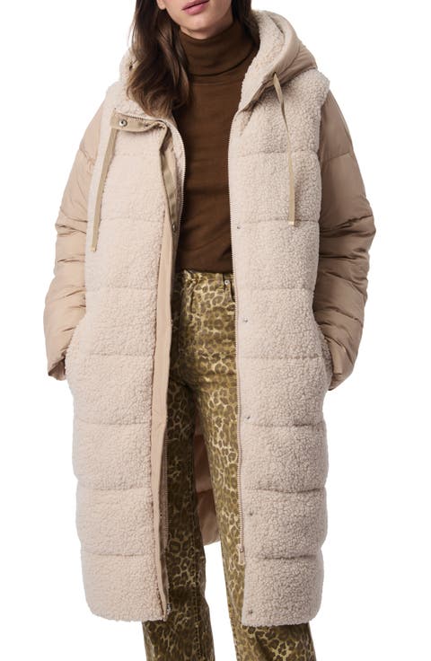 Hooded Faux Shearling Puffer Jacket