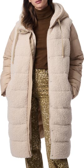 Hooded Faux Shearling Puffer Jacket