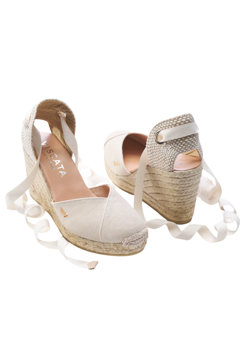Viscata Culip Canvas Espadrille Wedges In Beige