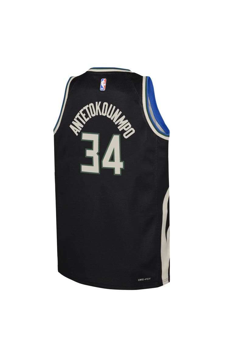 Youth Jordan Brand Giannis Antetokounmpo Black Milwaukee Bucks Swingman Jersey - Statement Edition, Alternate, color, Black