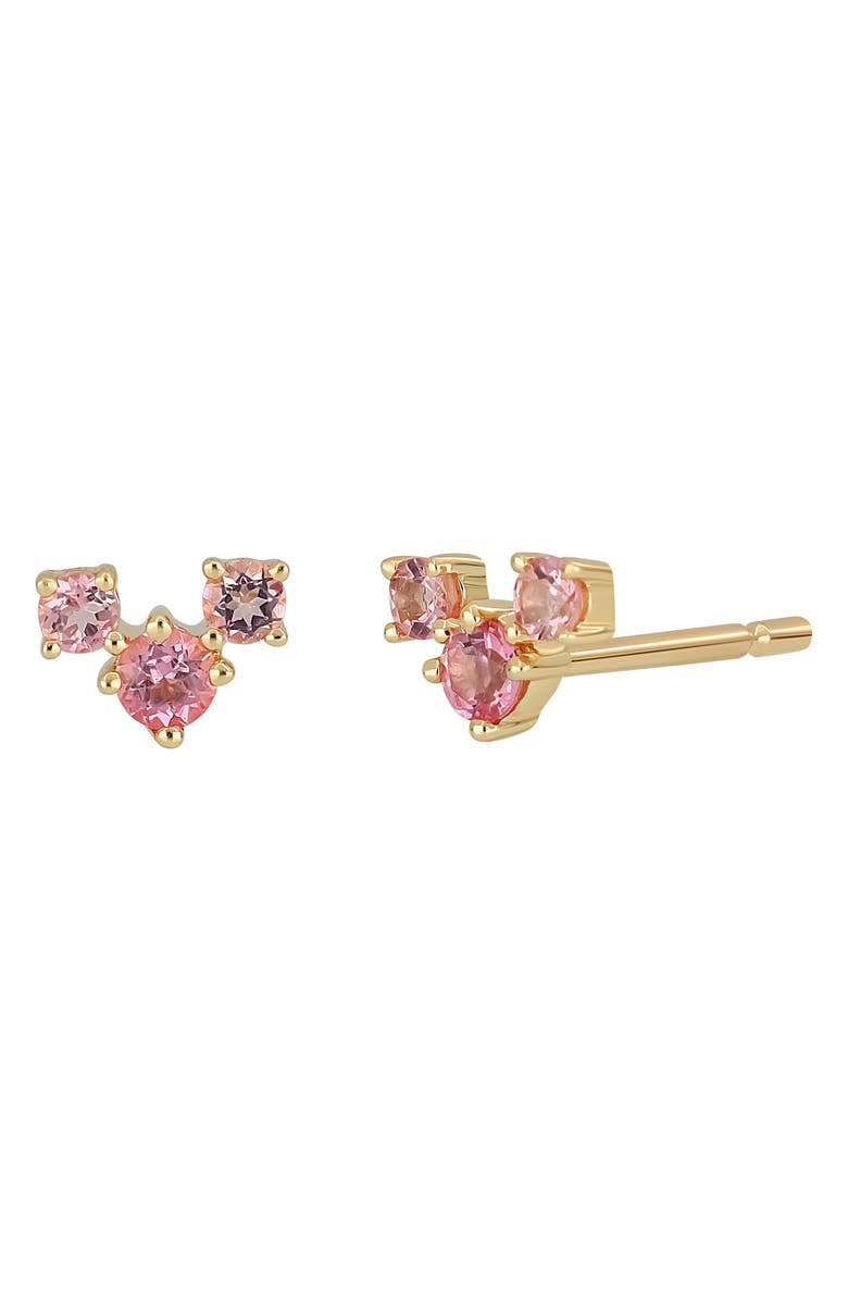 Bony Levy 14K Gold Pink Topaz Stud Earrings, Main, color, 14Kyg