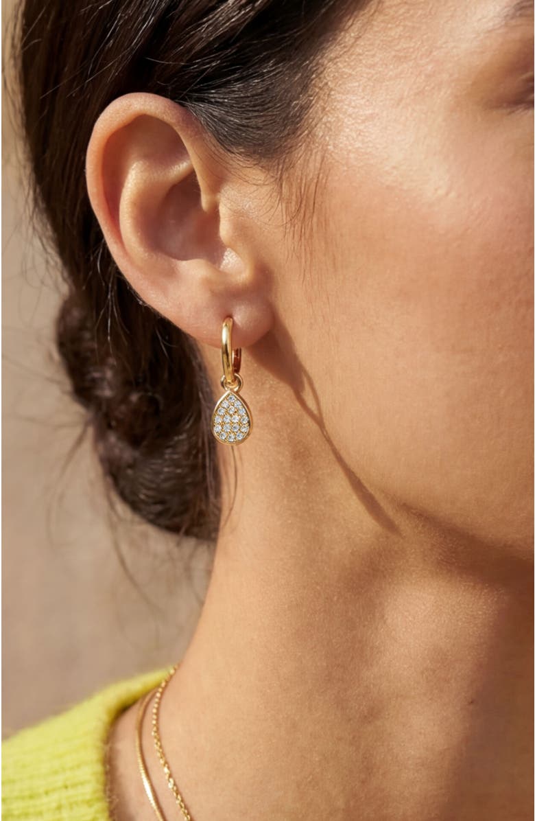 Stella & Dot Elisa Reversible Huggie Hoop Earrings, Alternate, color, Gold