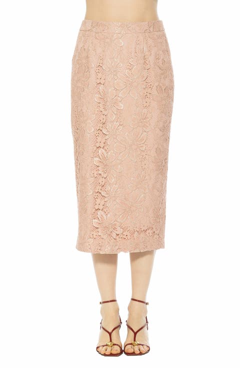 Taye Lace Midi Pencil Skirt