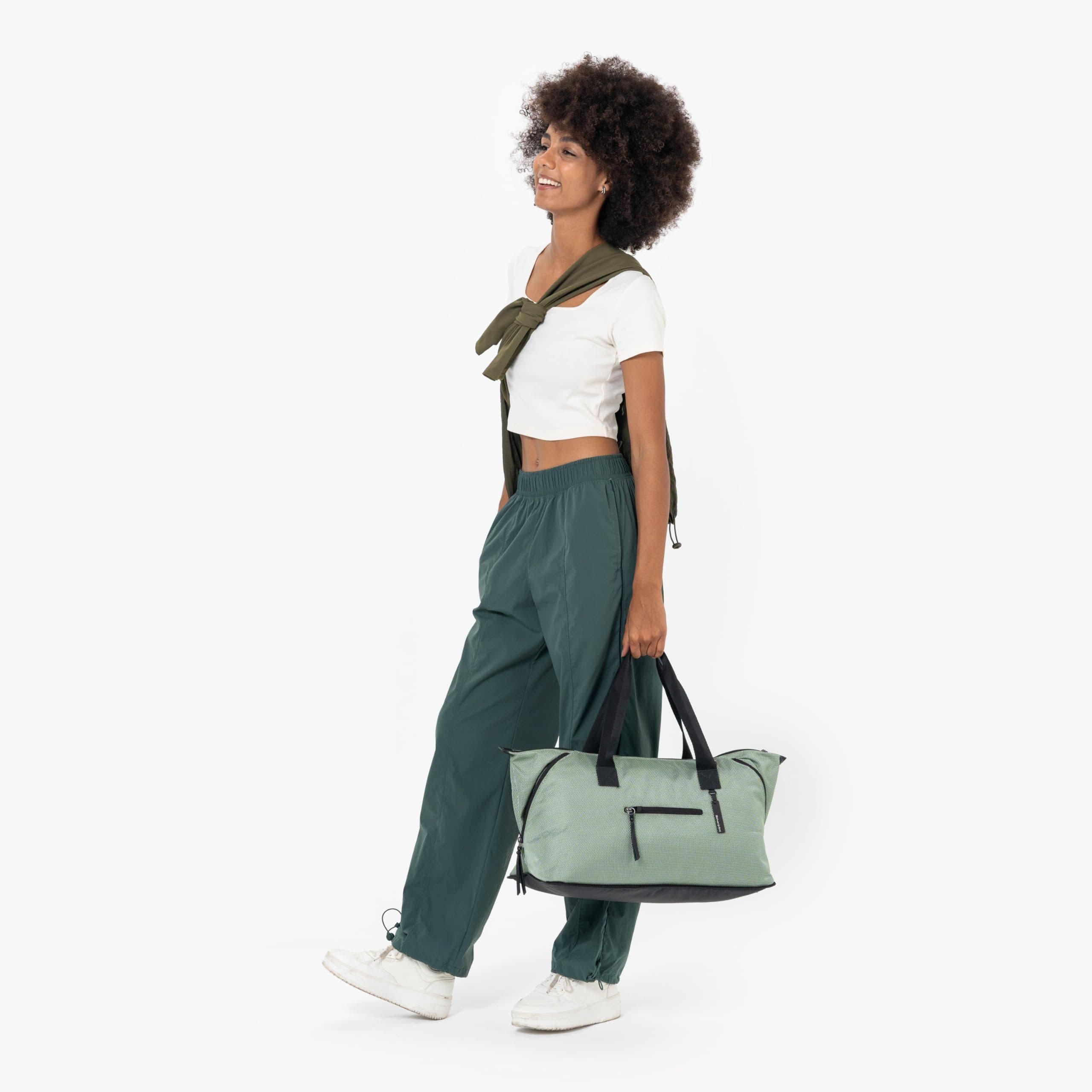 Sherpani Boston Anti Theft Travel Tote Bag with Removable Shoe Compartment, Alternate, color, Aloe Mist