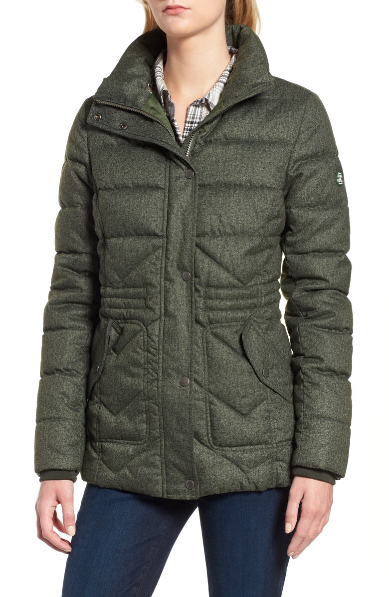 Barbour Langstone Faux Fur Trim Quilted Coat, Alternate, color,