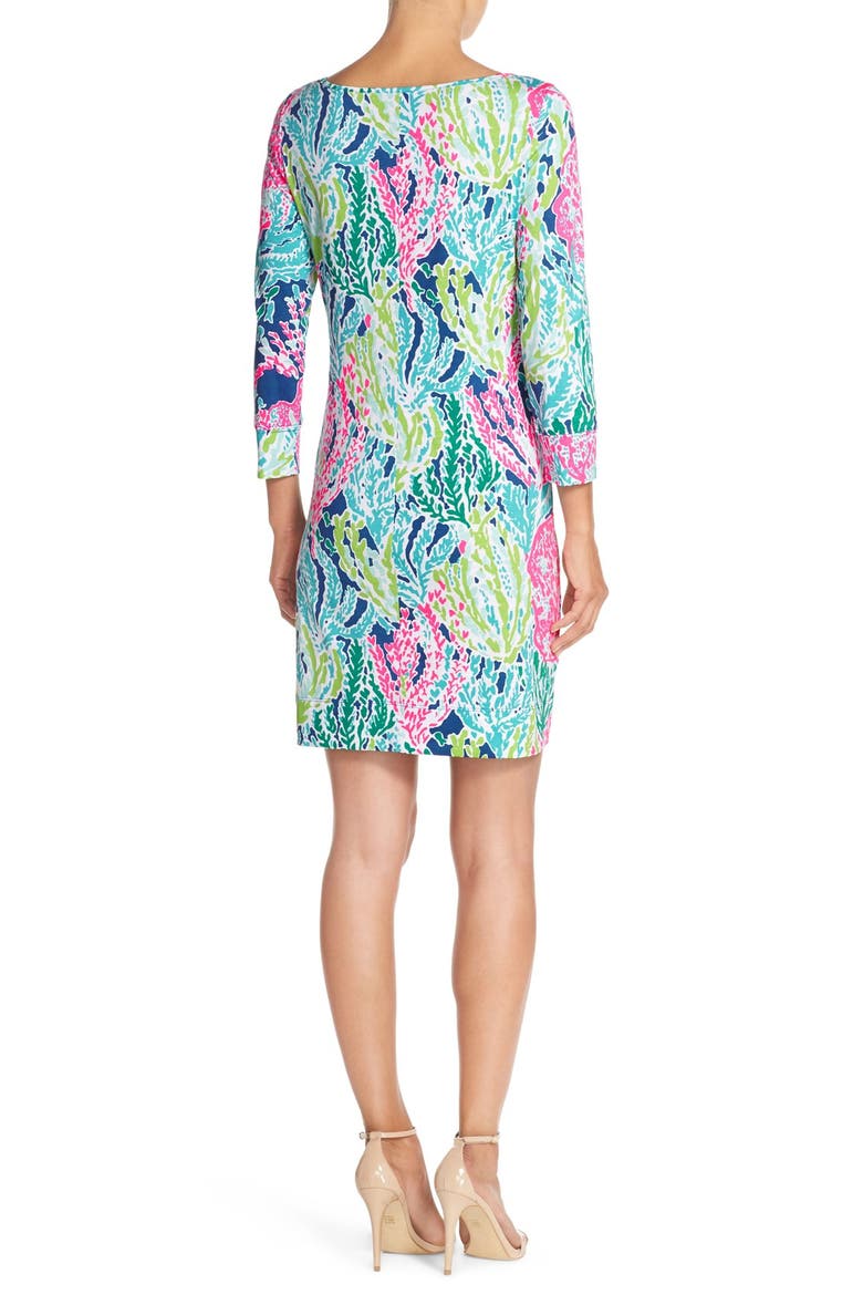 'Marlowe' Pima Cotton Shift Dress, Alternate, color, INDIGO LET’S CHA CHA