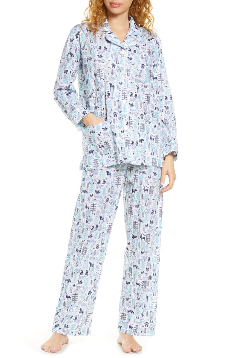 Roller Rabbit Nordic Folk Print Pajamas, Main, color, 