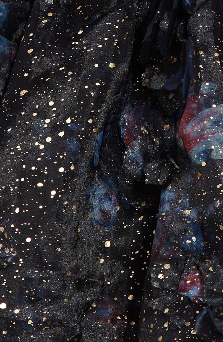 Marchesa Metallic Party Dress, Alternate, color, 