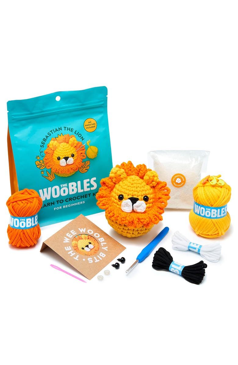 THE WOOBLES Lion Crochet Kit, Alternate, color, Yellow