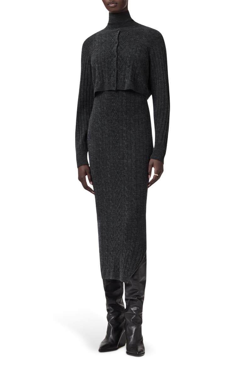 Sabine Cardigan & Dress, Main, color, CHARCOAL GREY