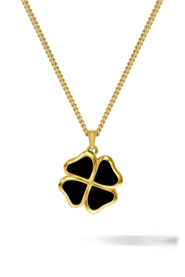 Men's Clover Pendant Necklace, Main, color, GOLD