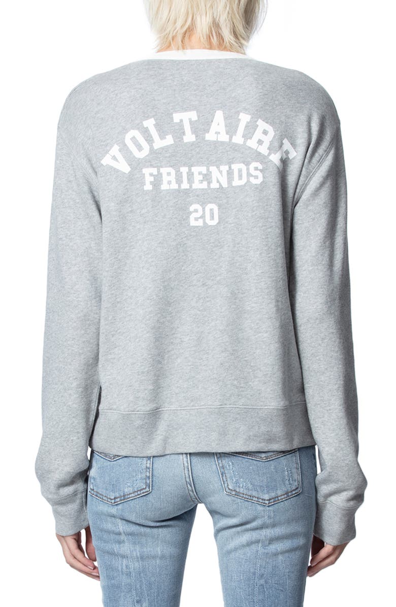 Zadig & Voltaire Watson Friends Cotton Blend Sweatshirt, Alternate, color, 