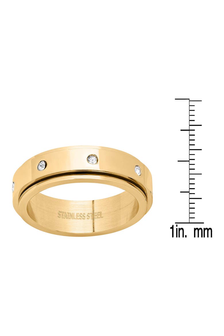 Men's 18k Gold Plated Crystal Spinner Ring, Alternate, color, GOLD