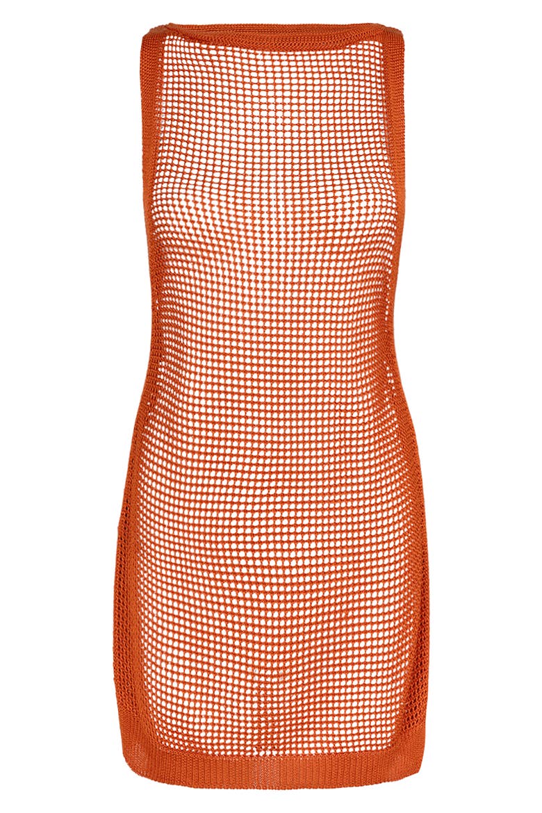 Erika Knit Cover-Up Minidress, Alternate, color, ORANGE